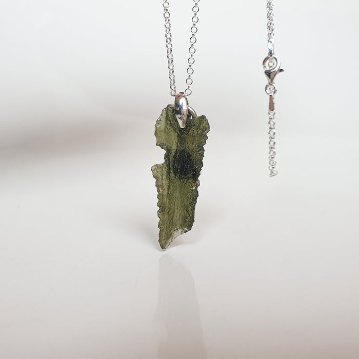15 mln years Moldavite Silver 925 Pendant with chain "Stone of greatness"
