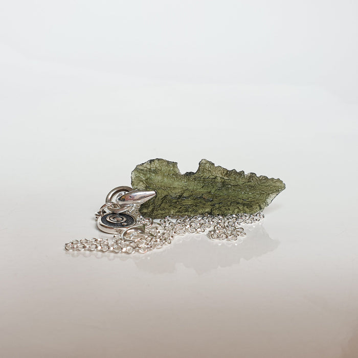 15 mln years Moldavite Silver 925 Pendant with chain "Stone of greatness"