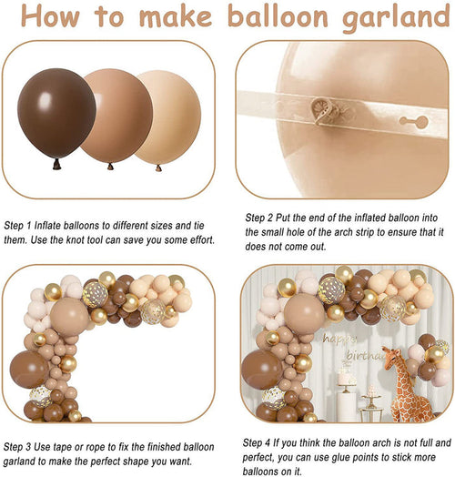 $19.9 Sale Mocsicka Balloon Arch vintage coffee brown Balloons Set Party Decoration