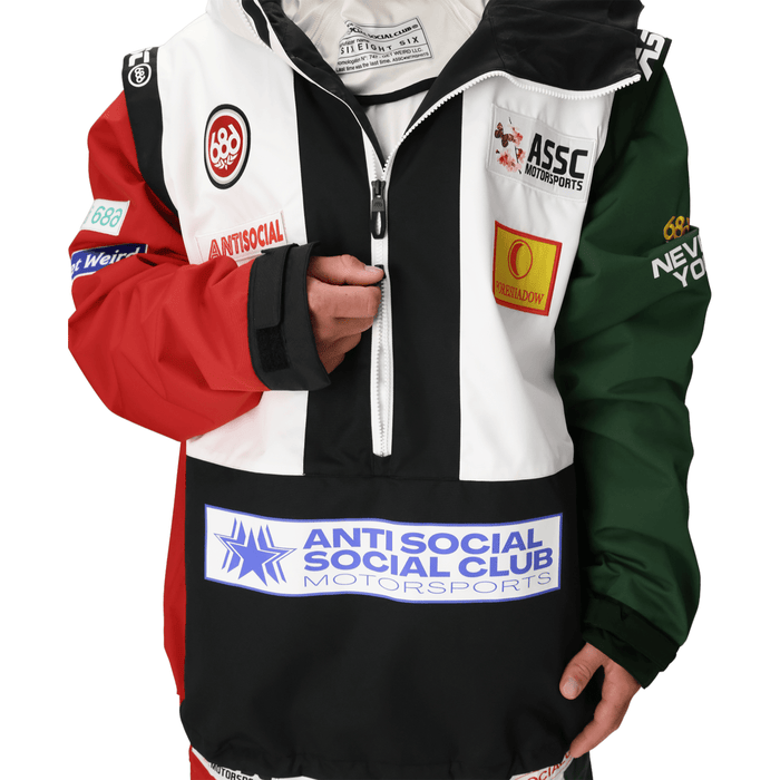 686 Anti Social Social Club Men's F1 Shell Anorak 2026 White Colorblock - Comor - Go Play Outside