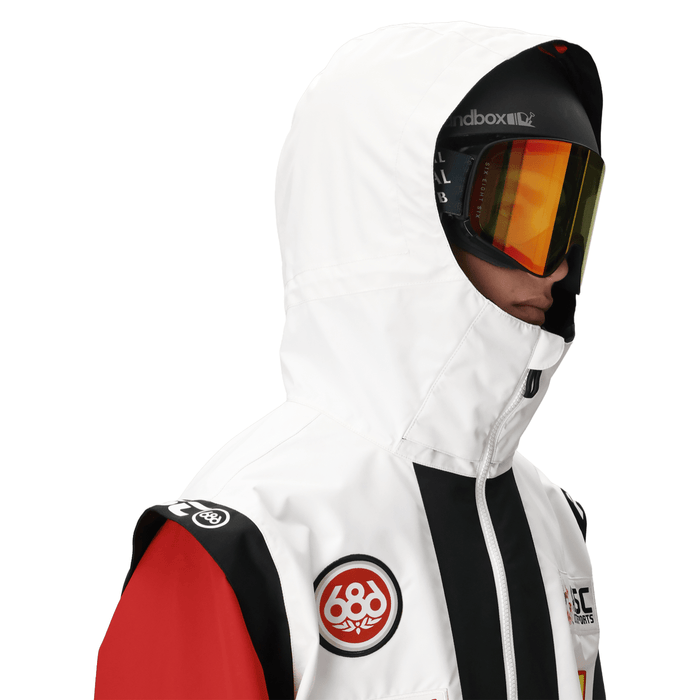 686 Anti Social Social Club Men's F1 Shell Anorak 2026 White Colorblock - Comor - Go Play Outside