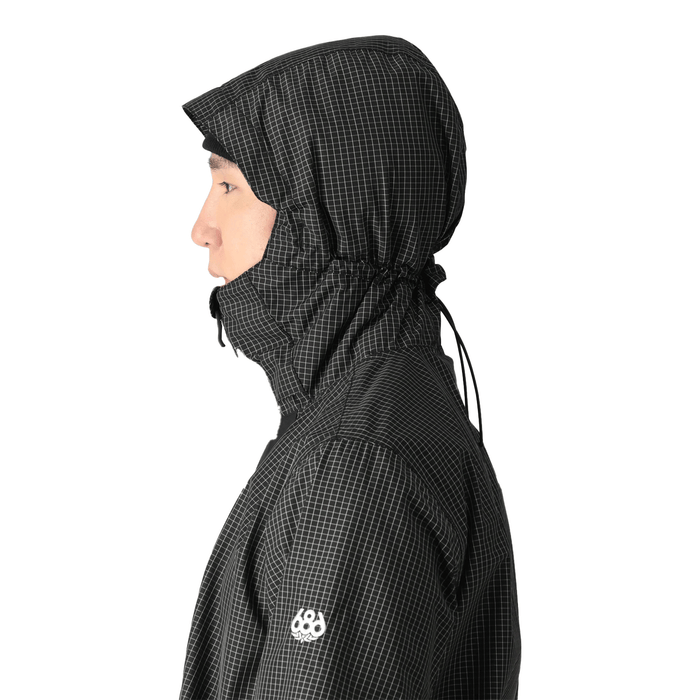 686 Men's Ghost 2.5L Anorak 2025 Black Grid Colourblock - Comor - Go Play Outside