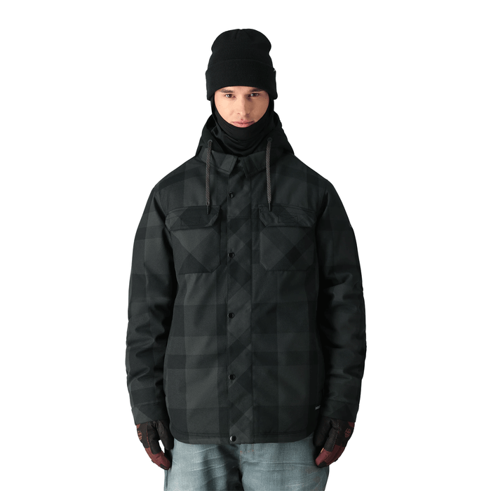 686 Men's Woodland Jacket 2025 Tonal Black Plaid - Comor - Go Play Outside