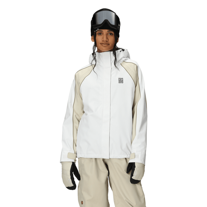 686 Women's Hologram Shell Jacket 2026 White Colorblock - Comor - Go Play Outside