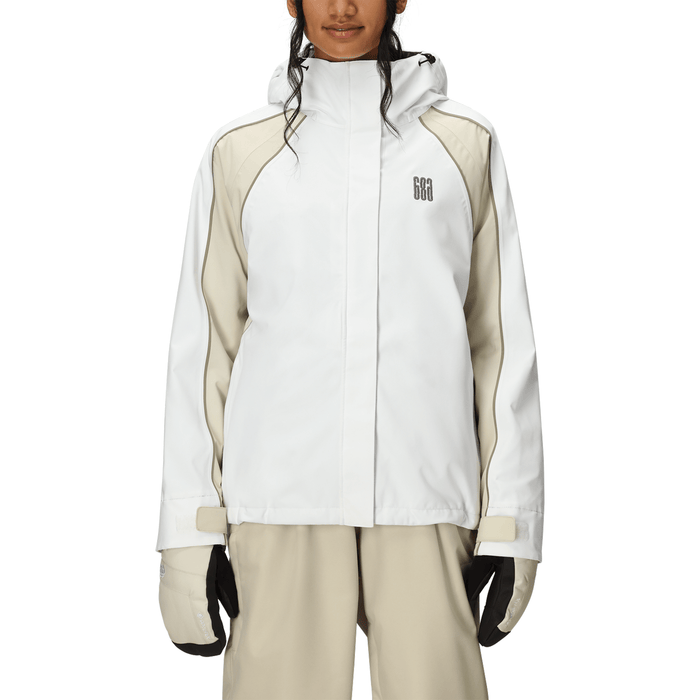 686 Women's Hologram Shell Jacket 2026 White Colorblock - Comor - Go Play Outside