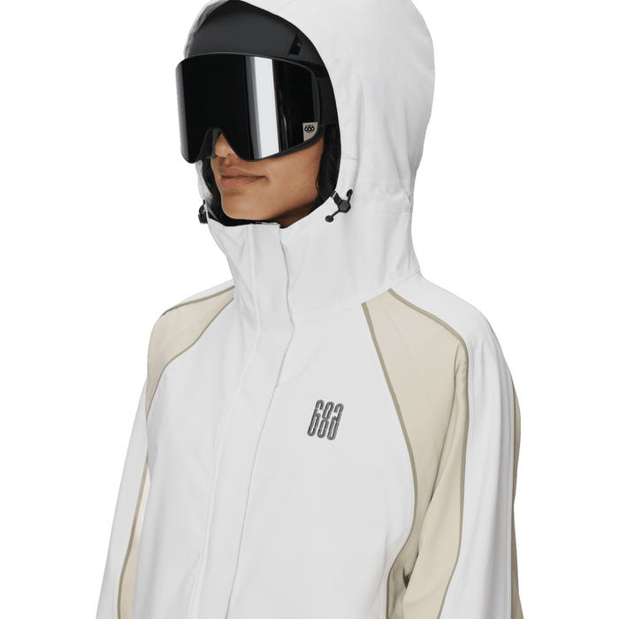 686 Women's Hologram Shell Jacket 2026 White Colorblock - Comor - Go Play Outside