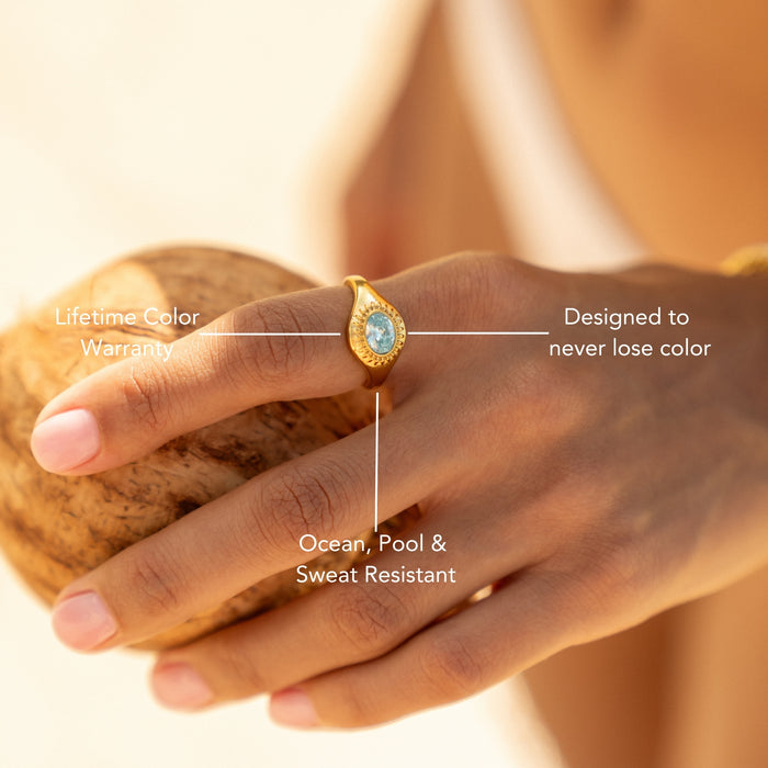Ocean Inspired Gold Ring