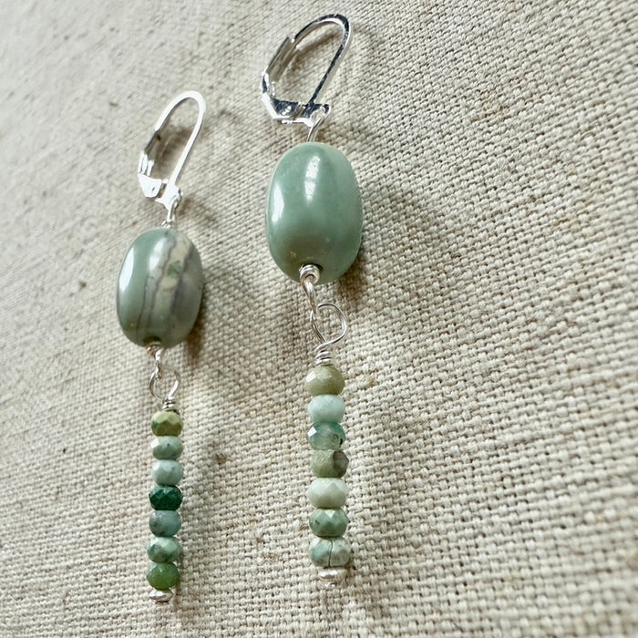 Agate & Opal earrings