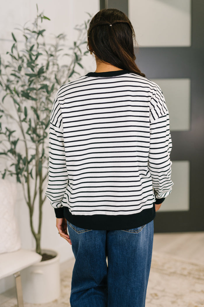 Almost Therapeutic Drop Shoulder Pullover in White and Black