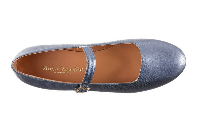 AM PIVOT BLUE BALLERINAS - Crispins Shoes