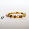 Amber Cube Silver 925 Adjustable Bracelet for Women "Sun Stories"