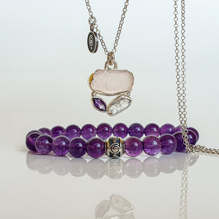 Amethyst A+ Silver Bracelet "Magic of The Universe"