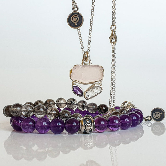 Amethyst A+ Silver Bracelet "Magic of The Universe"