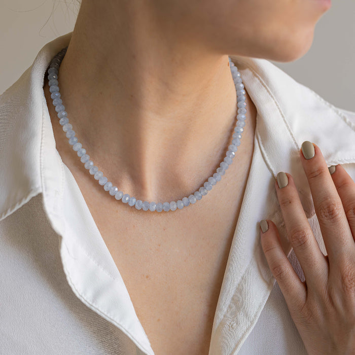 Aquamarine A+ Silver Necklace for Women "Stone of Faith"