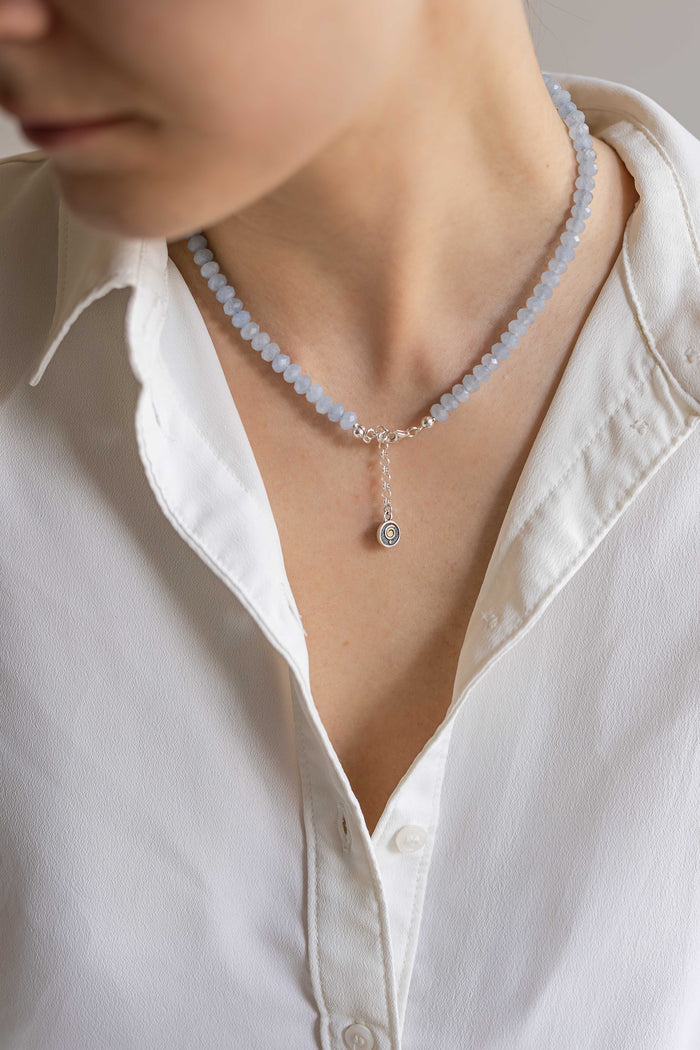 Aquamarine A+ Silver Necklace for Women "Stone of Faith"