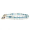 Aquamarine Delicate Cube Silver 925 Bracelet for Women "Stone of Faith"