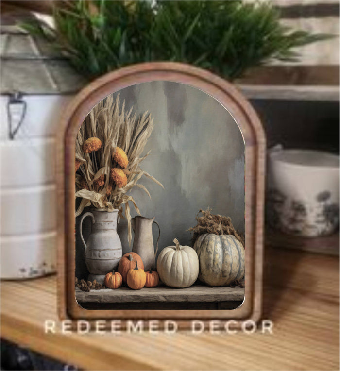 Arch Top Fall Table Framed Art