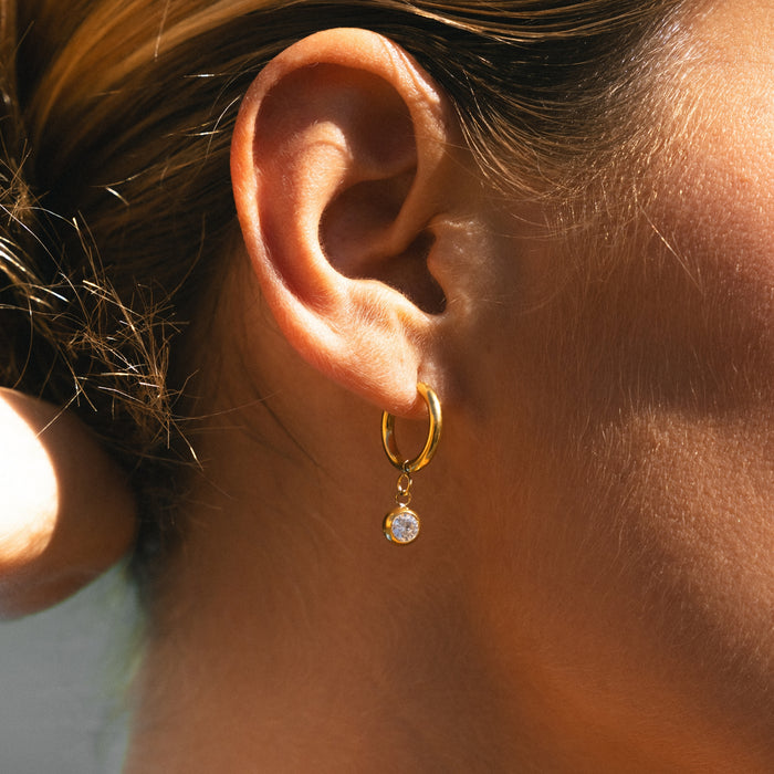 Dainty Charm Hoops