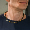 Black Amber Silver 925 Necklace for Men "Sun Stories"