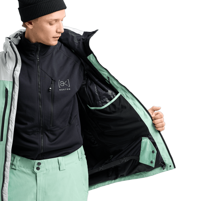 Burton Men's [ak] Swash Gore‑Tex 2L Jacket 2026 Gray Cloud/Soft Sage/True Black - Comor - Go Play Outside