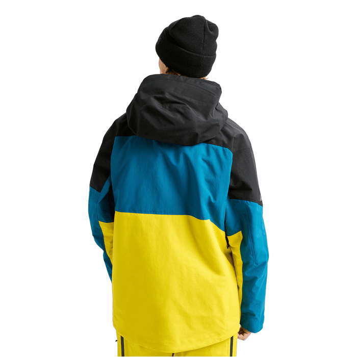 Burton Men's [ak] Swash Gore‑Tex 2L Jacket 2026 True Black/Blue Teal/Atomic Yellow - Comor - Go Play Outside