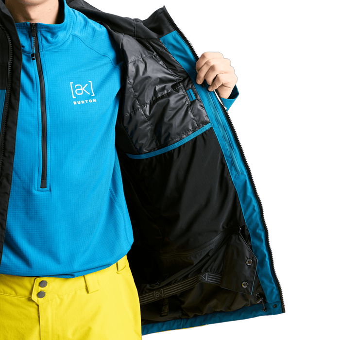 Burton Men's [ak] Swash Gore‑Tex 2L Jacket 2026 True Black/Blue Teal/Atomic Yellow - Comor - Go Play Outside