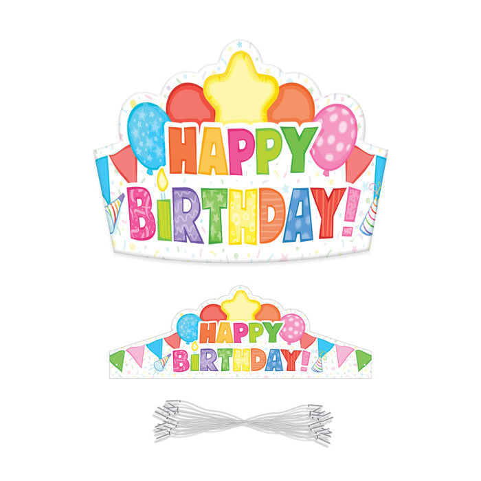 Carson Dellosa Happy Birthday Crowns, 30 Count (CD 101100)