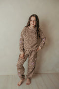Cheetah Sweatpants With Embroidery Mahogany Rose