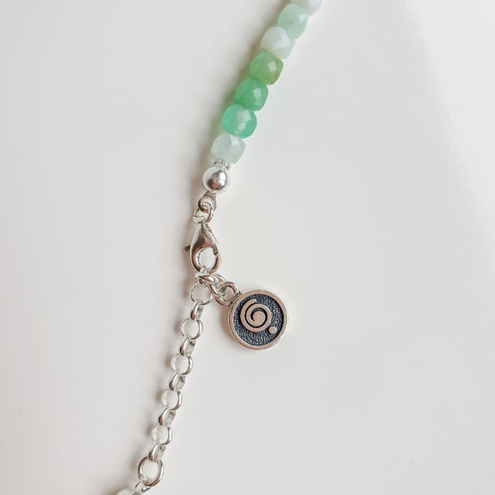 Chrysoprase Bracelet for Women with Silver 925 "Gentle Harmony" - Petit Secret