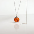 Cognac Amber Silver 925 Long  Necklace for Women "Sun Stories"