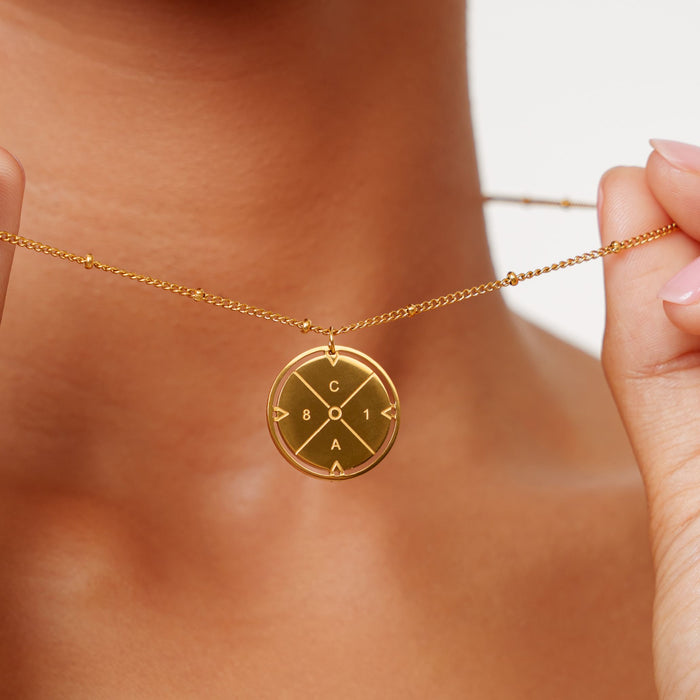 Custom compass necklace