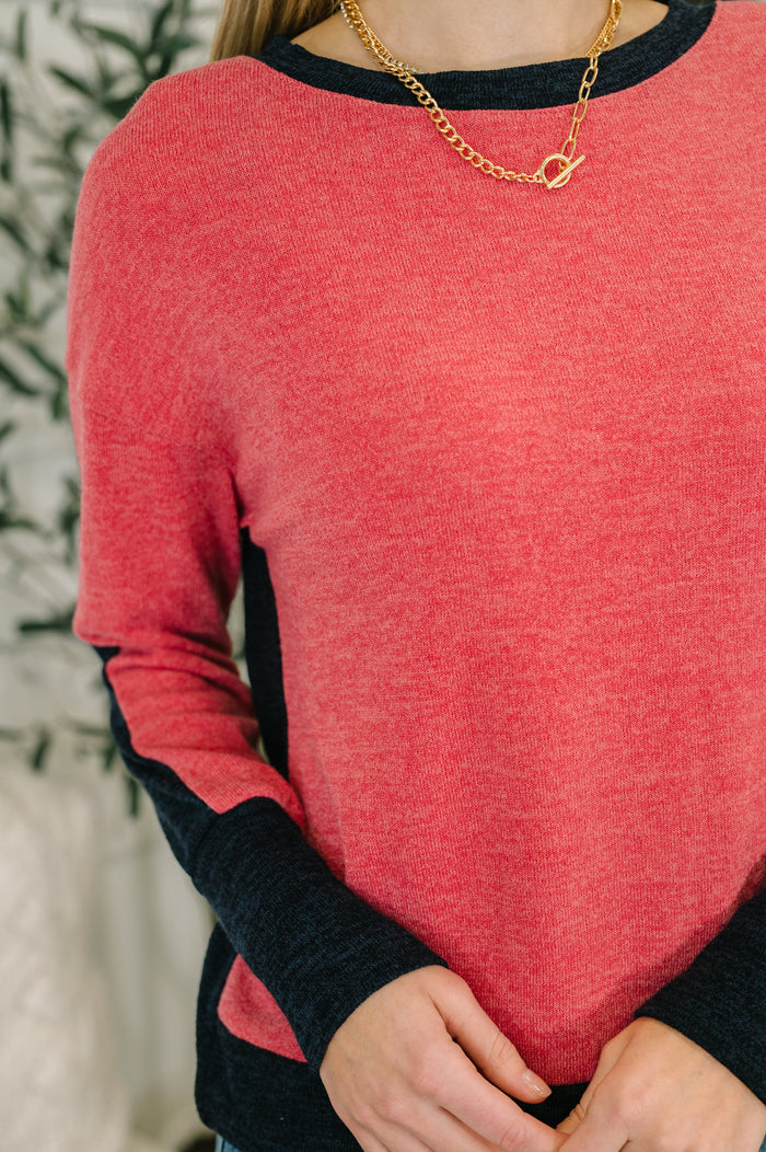Couldn't Be Happier Color Block Long Sleeve Top