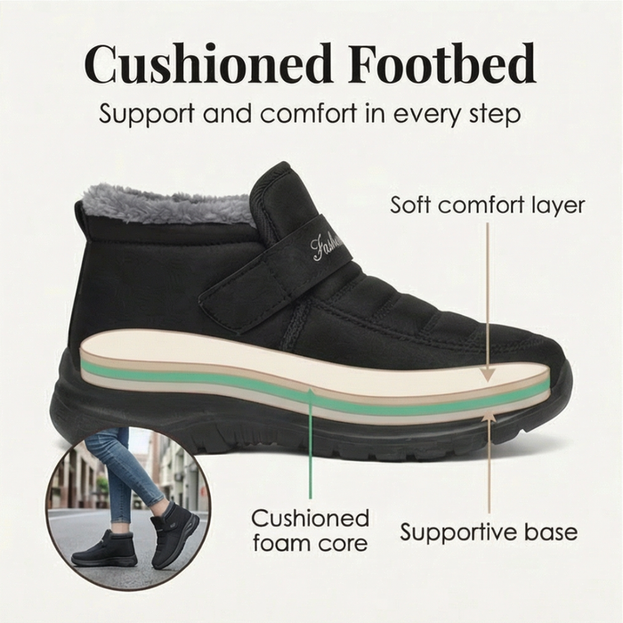 Cozara - Fur Lined Slip On Winter Boots