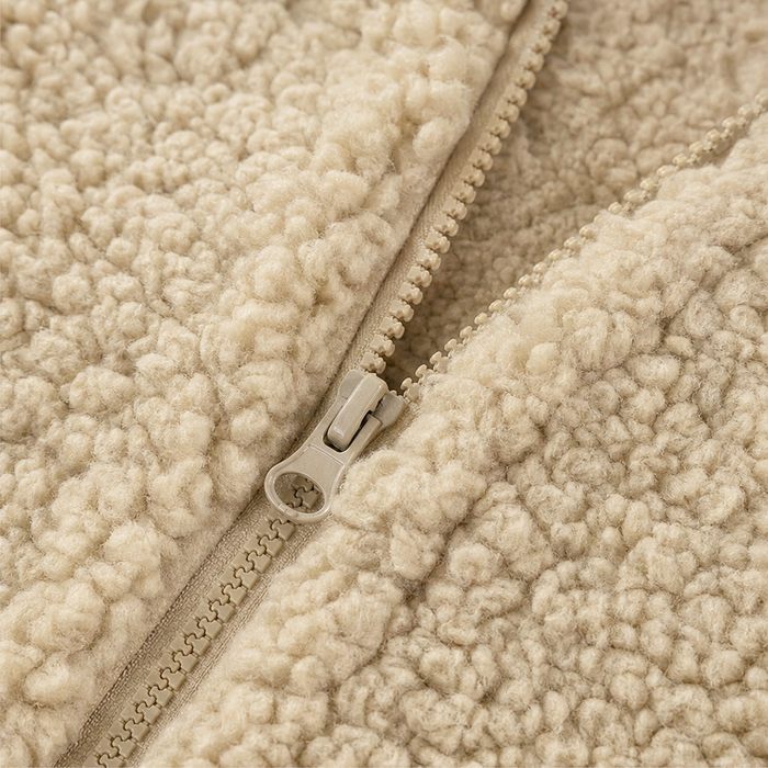 Cozelia – Fuzzy Hooded Zip-Up Fleece Jacket