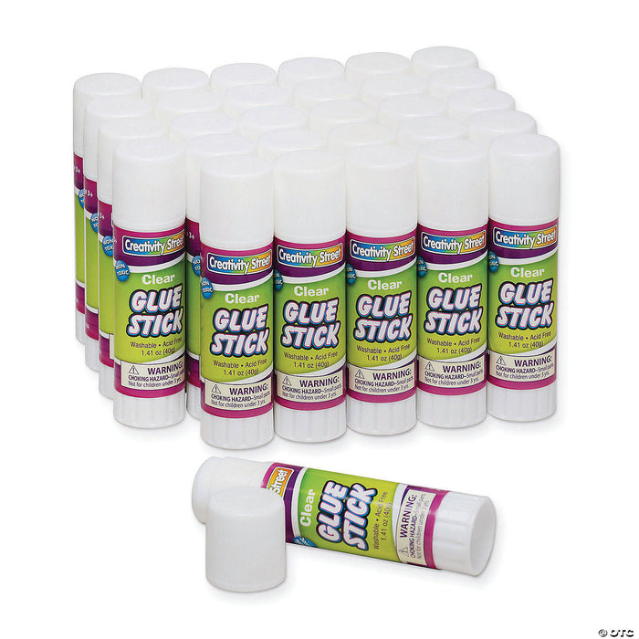 Creativity Street Clear Glue Sticks, 30 Pack (DIXPAC 3383-30)