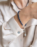 Dark Blue Sapphire Bracelet "The Guide", silver 925, adjustable size