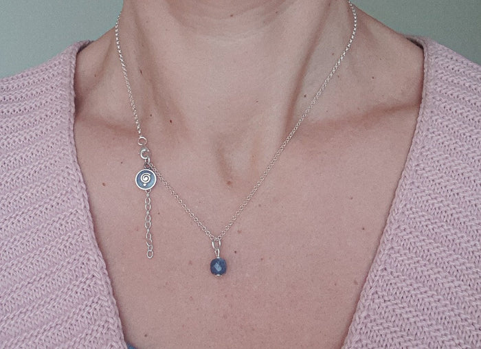 Delicate Kyanite A+ from Brasil Silver Pendant "Elevation"