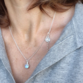 Delicate Moonstone AAA grade Round Silver 925 Pendant with Chain "Intuition"