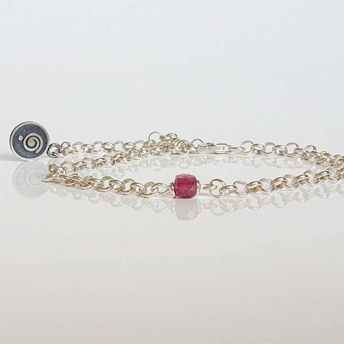 Delicate Purple Tourmaline A+ Silver 925 Bracelet "Harmony"