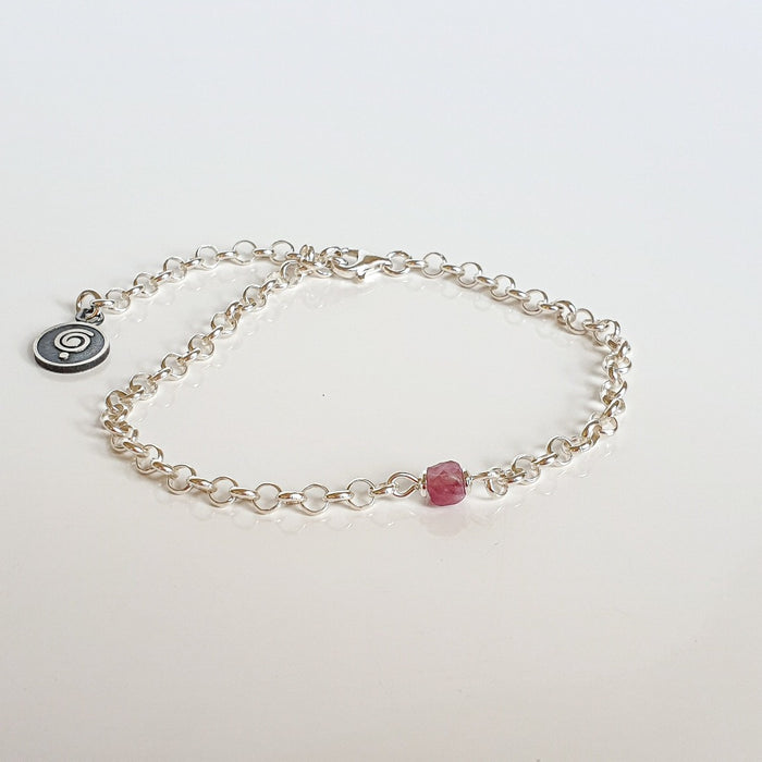 Delicate Purple Tourmaline A+ Silver 925 Bracelet "Harmony"