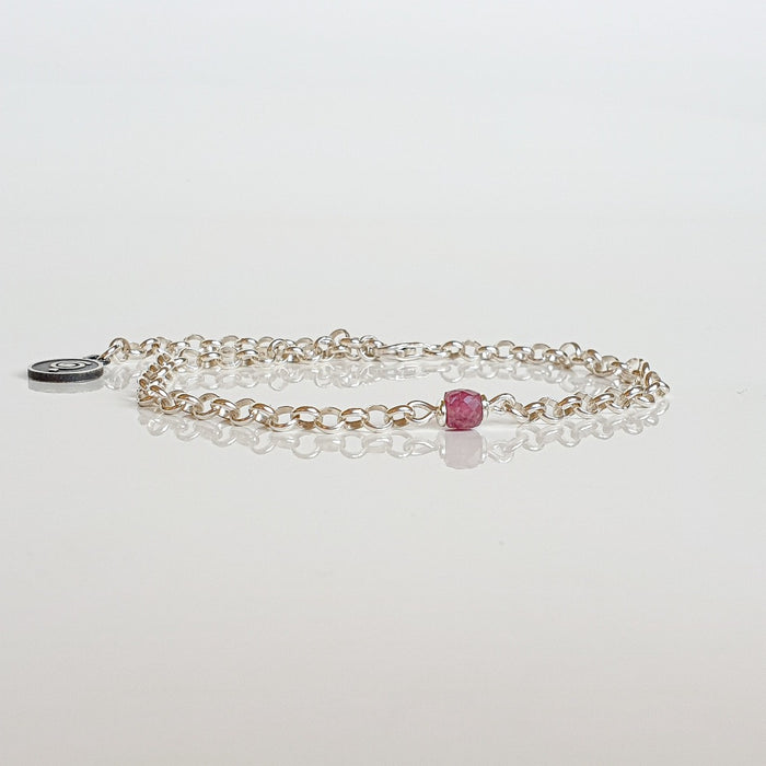 Delicate Purple Tourmaline A+ Silver 925 Bracelet "Harmony"