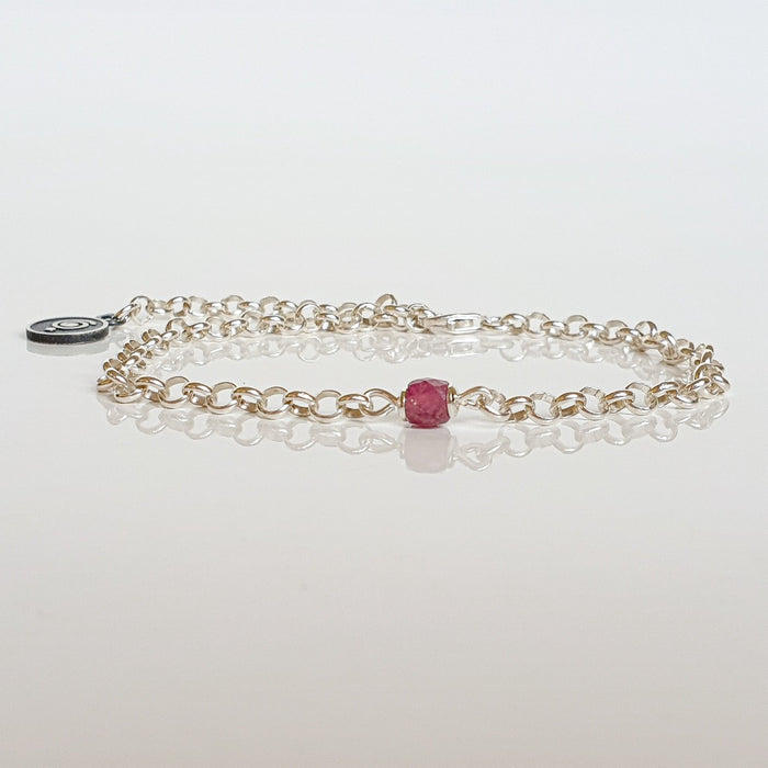 Delicate Purple Tourmaline A+ Silver 925 Bracelet "Harmony"