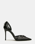 DEVOUR Black Mesh Pointed-Toe Stiletto Pump Women's Heel | Steve Madden