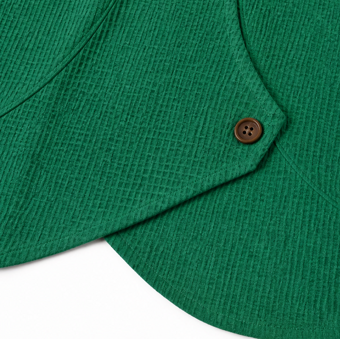 Draperau – Waffle-Knit Asymmetric Placket Top