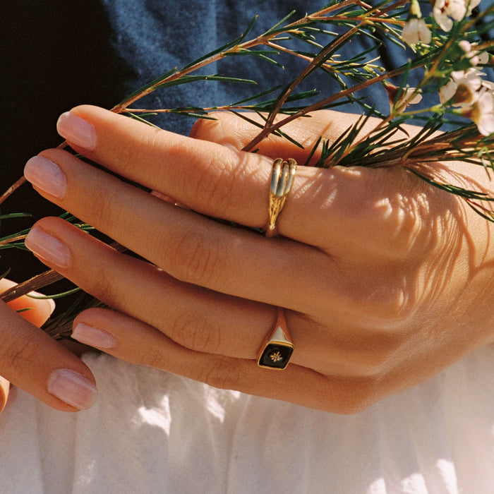 Black Enamel Rings