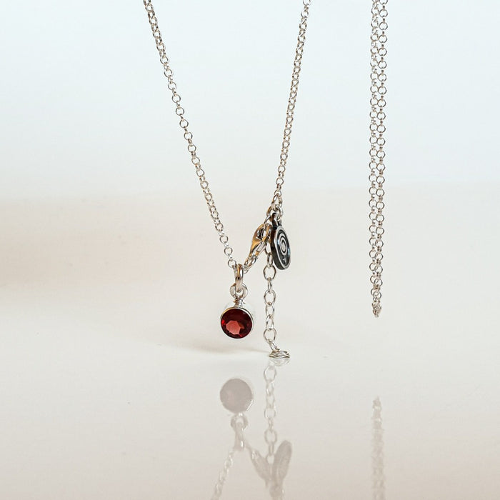 Elegant Red Garnet Silver 925 Necklace Pendant "Vitality"