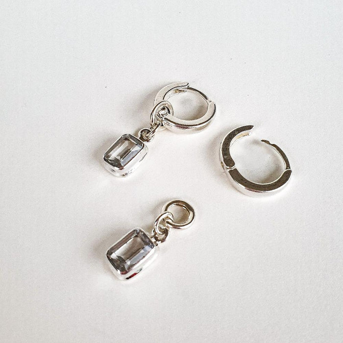 Elegant Silver 925 Earrings with High Grade Light Blue Natural Topaz "Wind of Change"