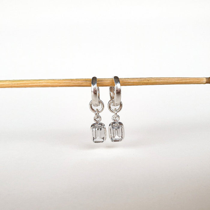 Elegant Silver 925 Earrings with High Grade Light Blue Natural Topaz "Wind of Change"