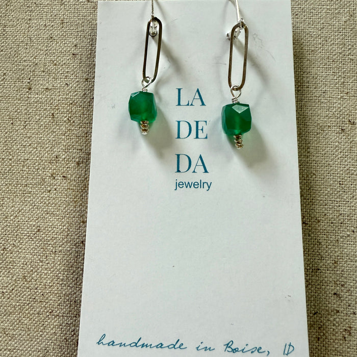 Emerald Chalcedony Earrings