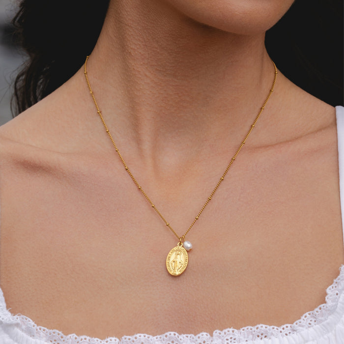 Cross Pearl Necklace